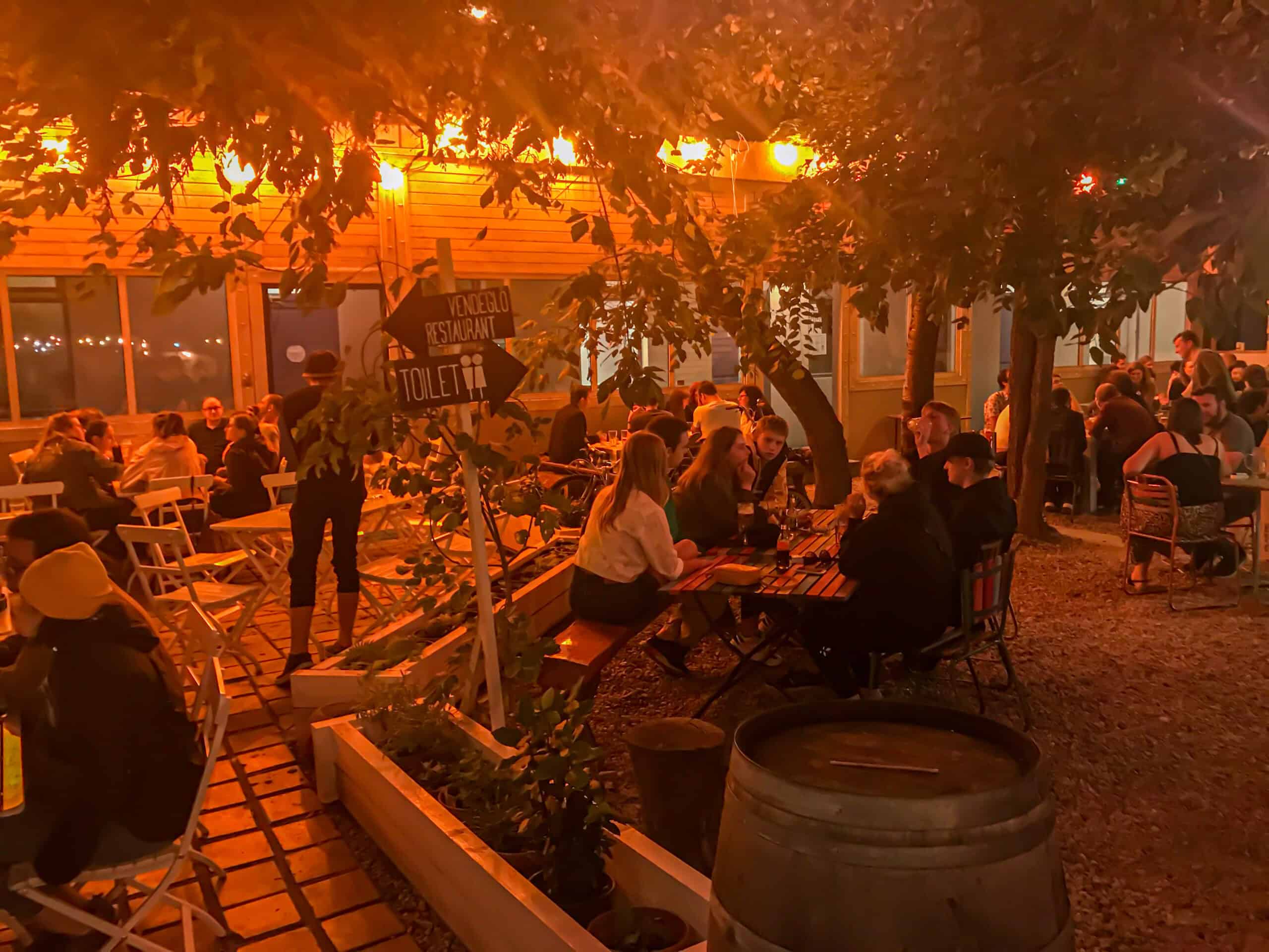 Nightlife at Koleves ruin bar, Budapest