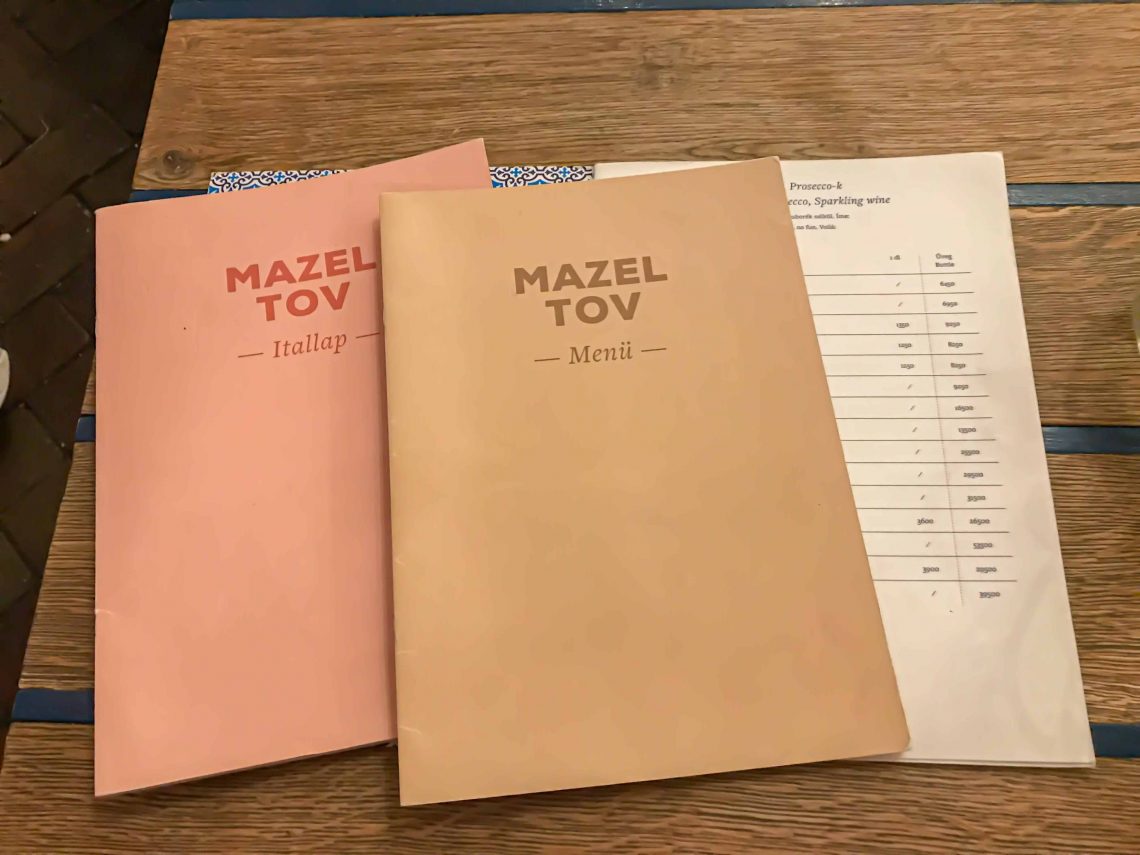 The menus of Mazel Tov