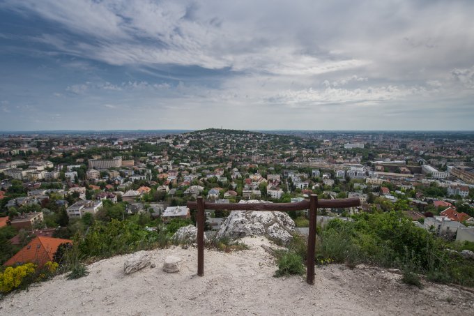 The rocky summit of Sas-hegy nature reserve in Budapest