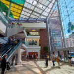 Interior shot of the Allee shopping mall in Budapest