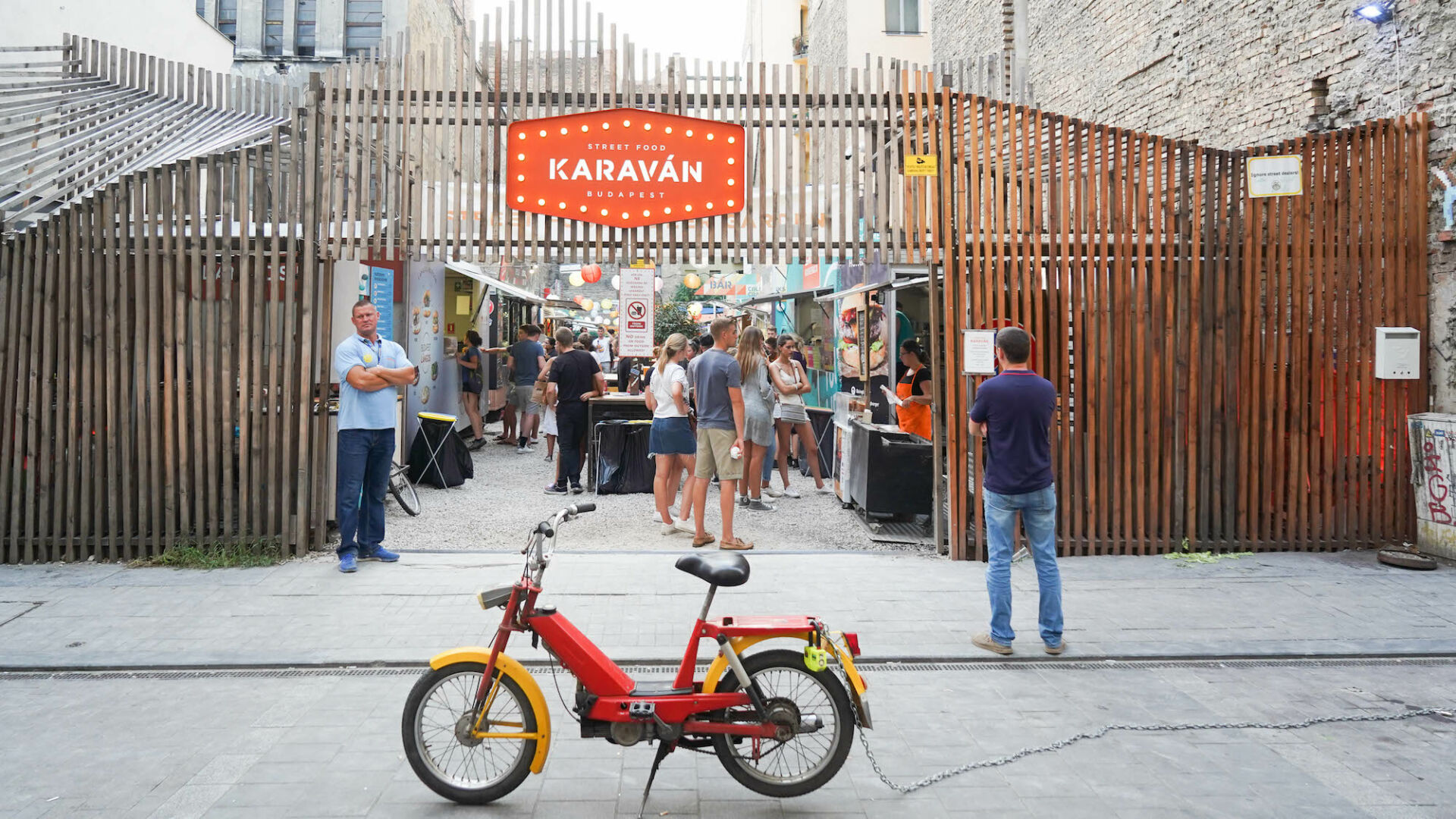 The entrance to the Street Food Karavan courtyard in the Jewish Quarter