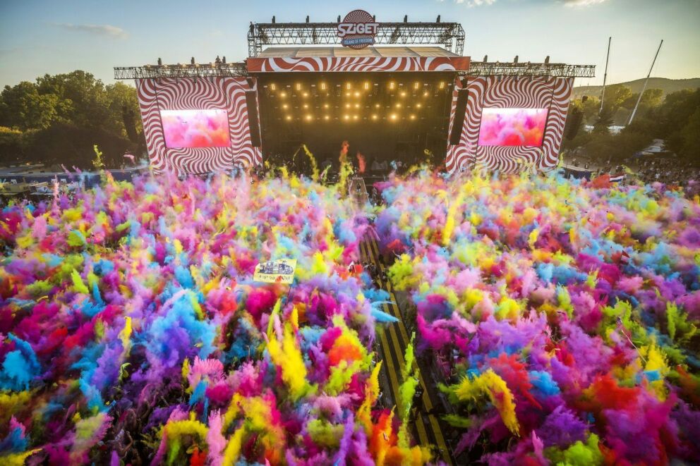Main stage and massive crowd at Sziget Festival Budapest