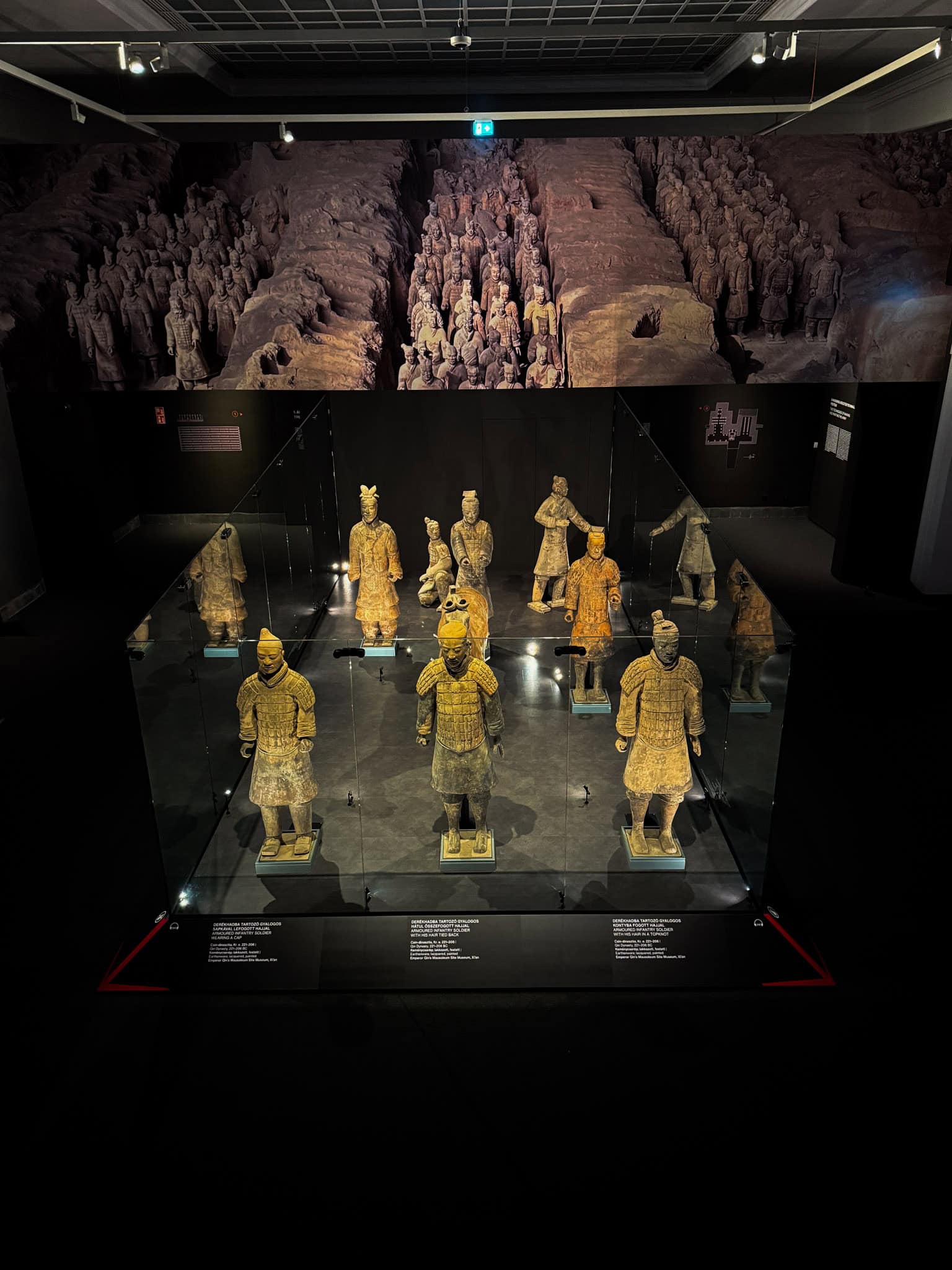 A wide view of the replica terracotta army in formation