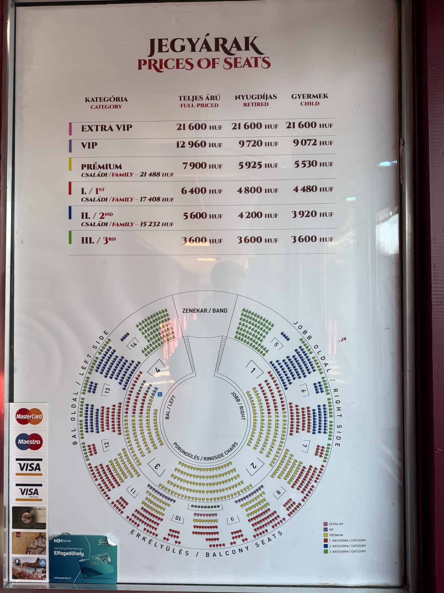 Official 2026 ticket price list