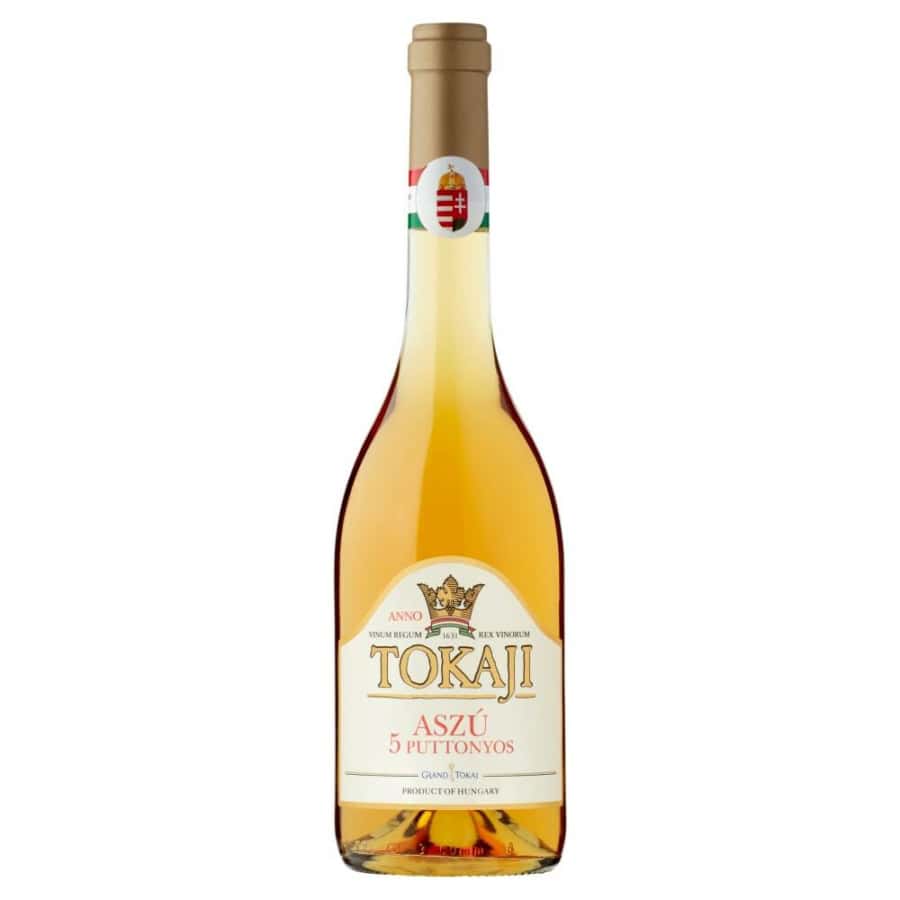 A bottle of the famous golden Tokaji Aszú sweet dessert wine