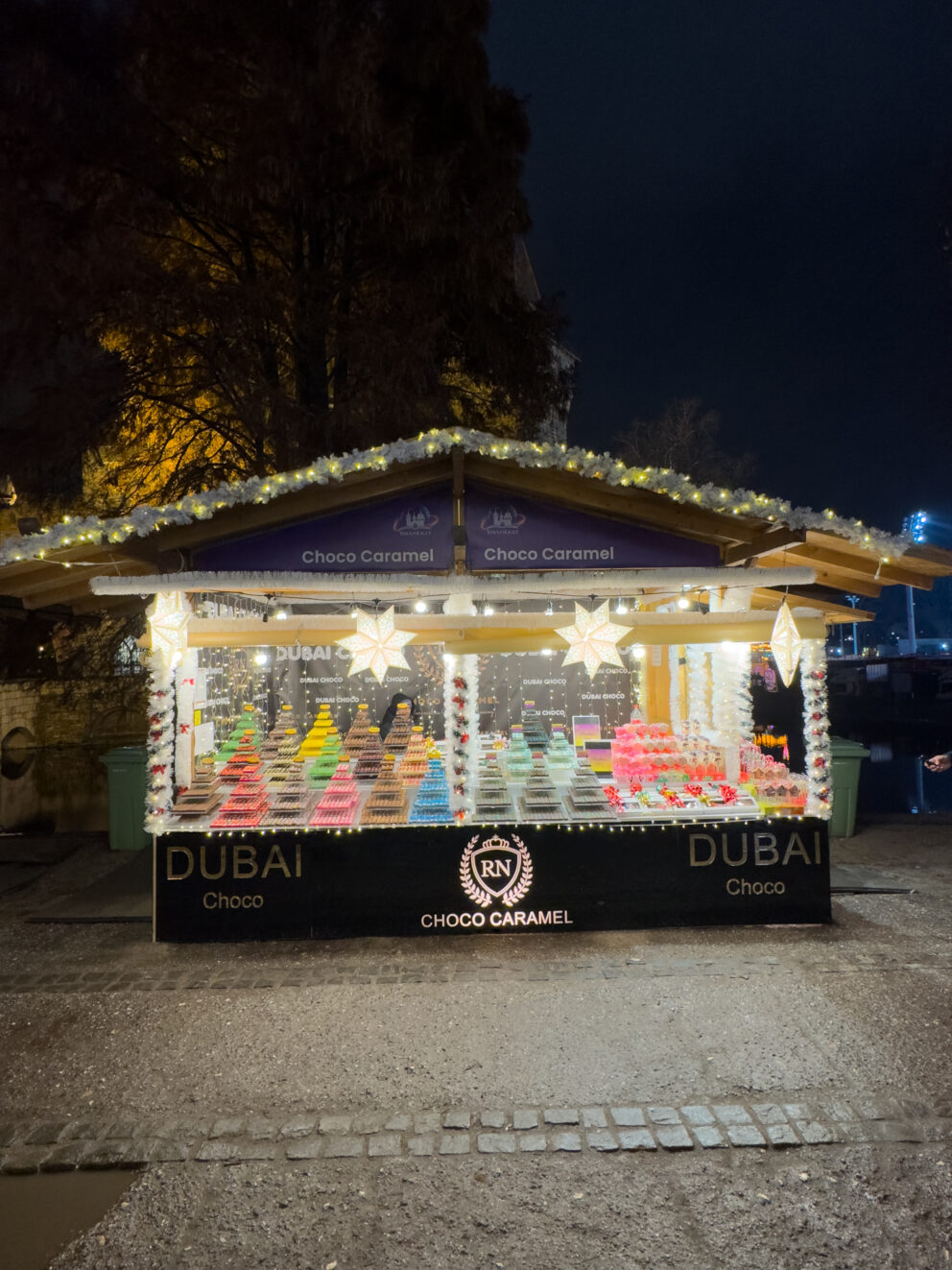 Artisanal Dubai chocolate with pistachio at the fair