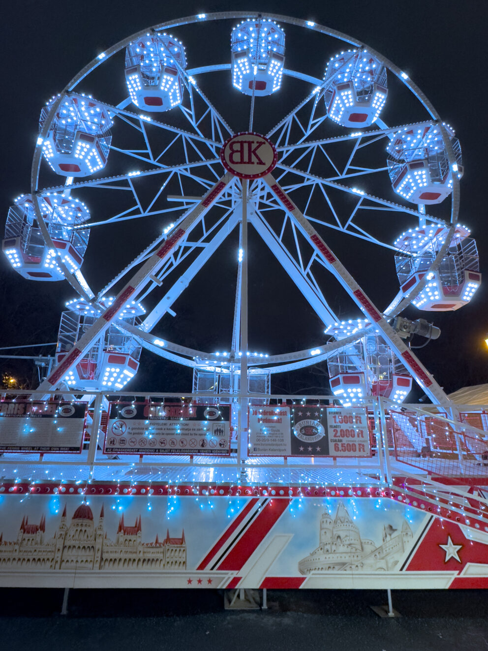 The mini Ferris wheel for kids at Vajdahunyad Castle