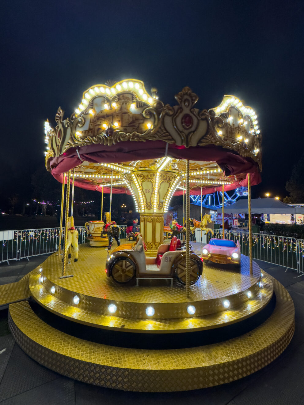 The vintage carousel at the Vajdahunyad Castle fair