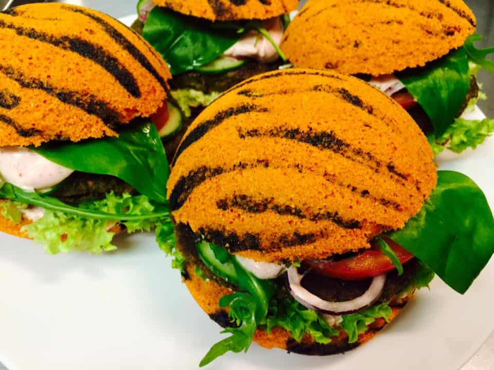 A delicious plant-based burger at Vega City in Budapest