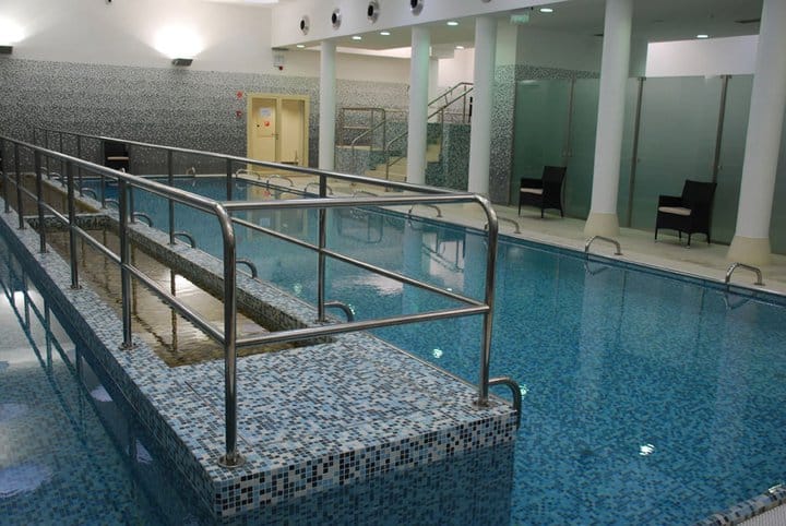 A modern plunge pool and therapeutic area at Veli Bej