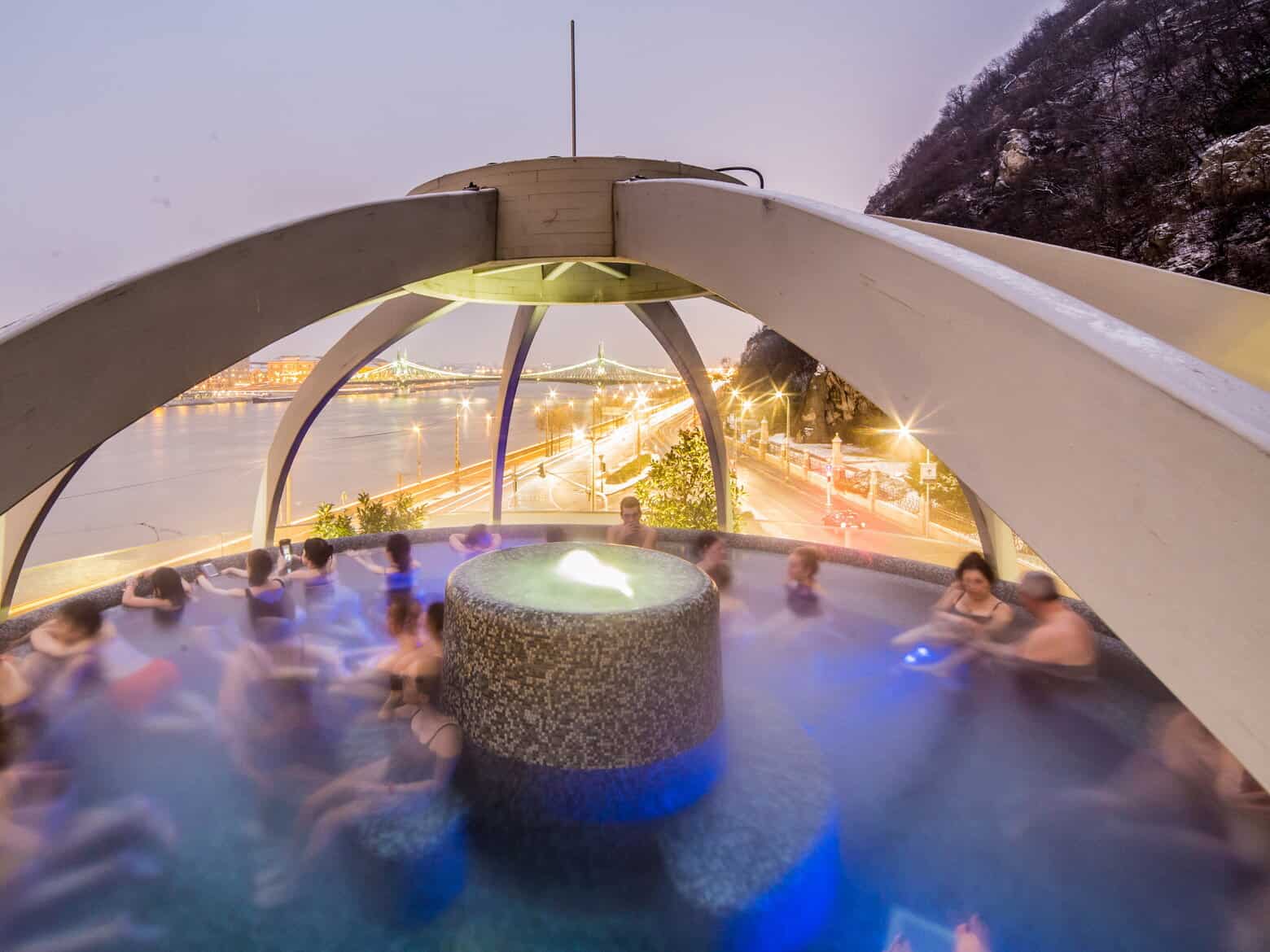 The highly romantic, beautifully ornamented facade of the Vigadó Concert Hall