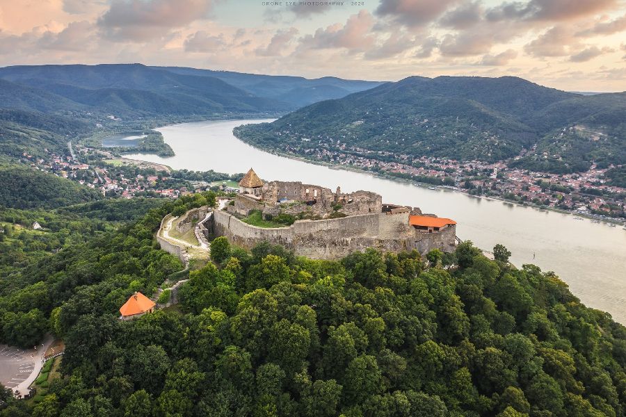 The fortified stone walls of the Visegrád Castle